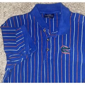 Vintage Striped Florida Gators‎ Polo Blue Mens Medium NCAA Vantage Cotton Game